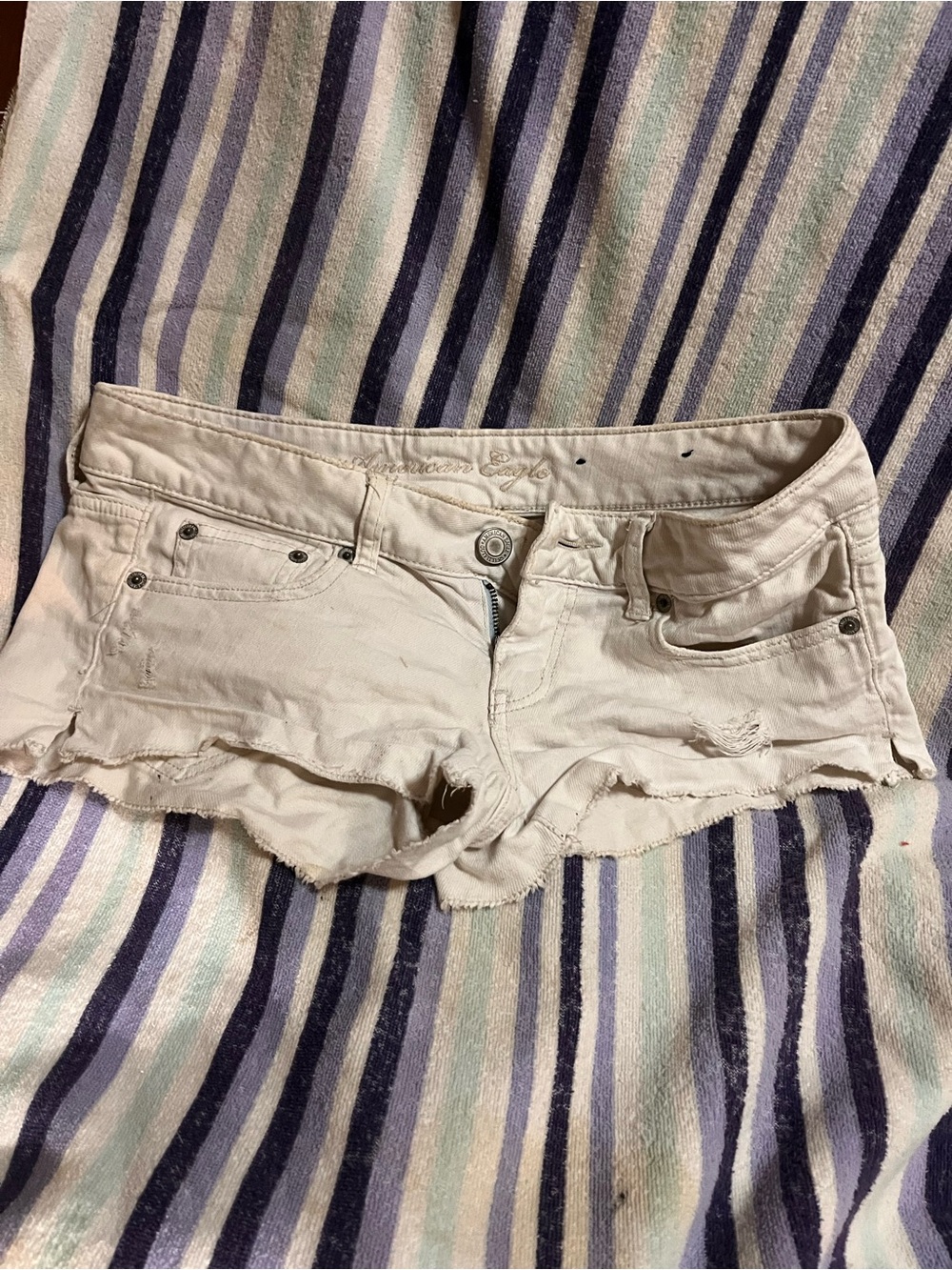 American Eagle Outfitters White Denim Cutoff Shorts